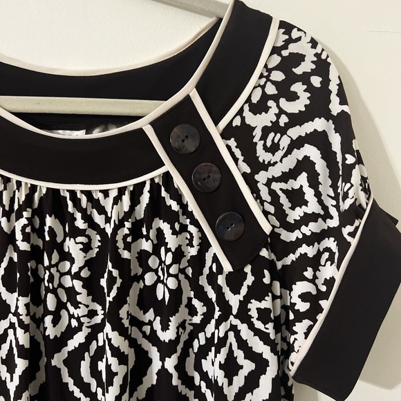 En Focus Casual Brown and White Dress Women's Size 8P - Picture 2 of 6